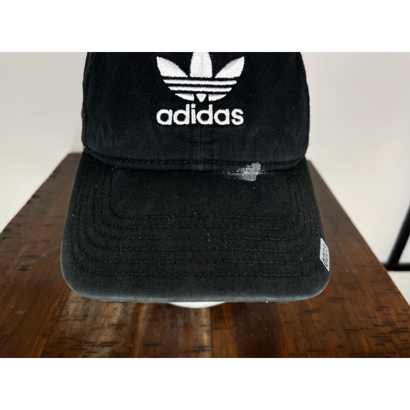 Adidas Adidas Hat Cap Strap Back Womens One Size Black Embroidered 3 Stripes Cotton Size ONE SIZE - 3 Thumbnail