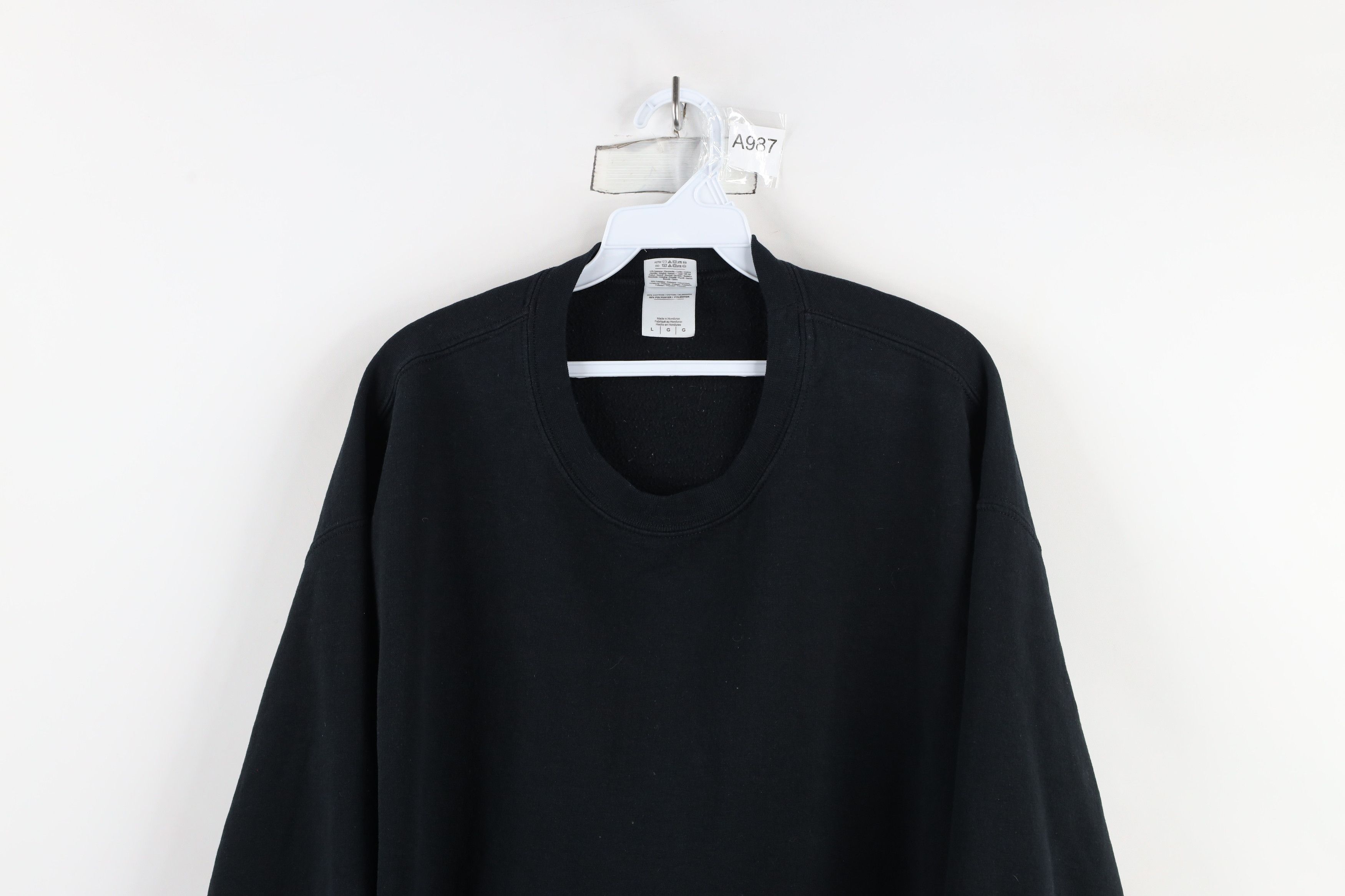 Vintage Vintage 90s Y2K Streetwear Blank Crewneck Sweatshirt Black Size US L / EU 52-54 / 3 - 2 Thumbnail