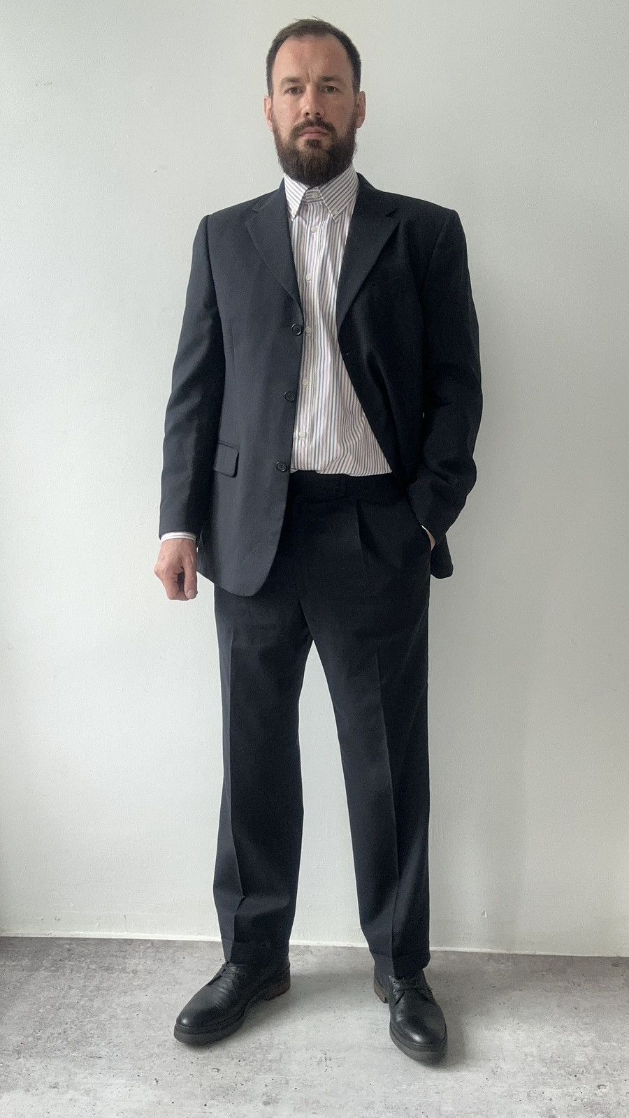 Gianfranco Ferre Gianfranco Ferre Studio Suit 100% Virgin Wool Made in Italy Size 44R - 2 Thumbnail
