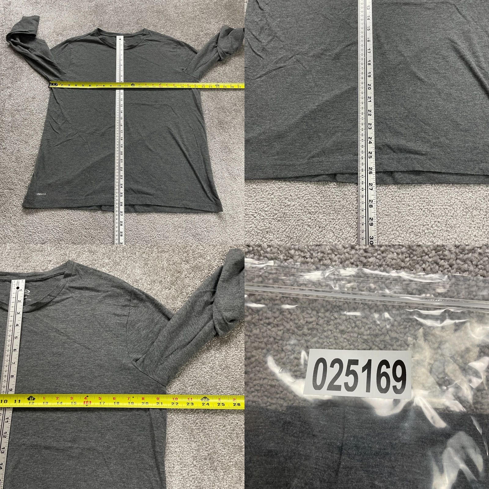 Athletic Works Athletic Works Driworks Basic Tee T-Shirt Mens Large Gray Long Sleeve Active Top Era Classic Sports Shirt Men? Size US L / EU 52-54 / 3 - 8 Thumbnail