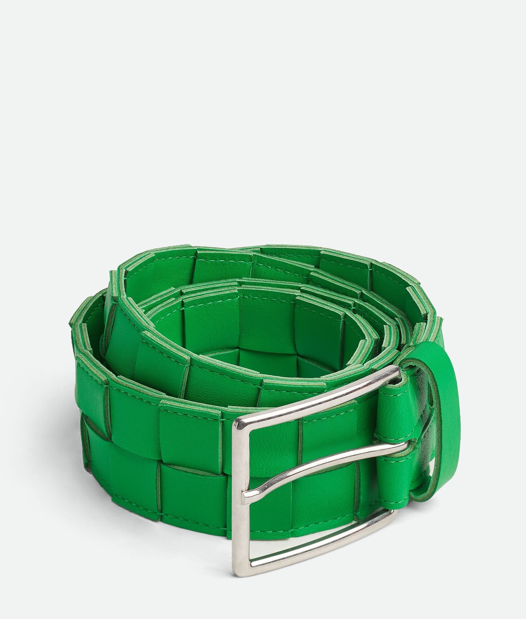 Bottega Veneta o1n1vont0425 Size: 95 / Maxi Intreccio Belt in Parakeet Size 38 - 1 Thumbnail