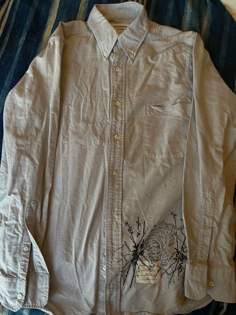 Thom Browne Thom Browne size2 Tiger embroidered shirt Size US M / EU 48-50 / 2 - 1 Thumbnail