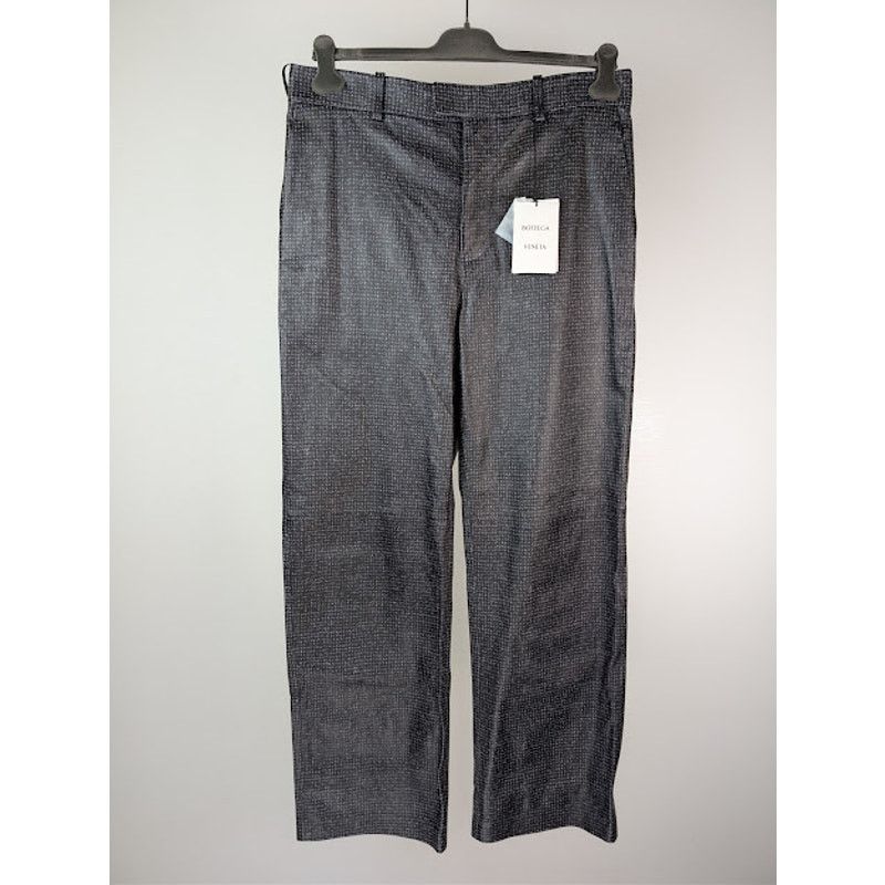 Bottega Veneta o1rshd1 Paddington Printed Leather Trousers Pant Black/ Grey Size US 34 / EU 50 - 9 Thumbnail