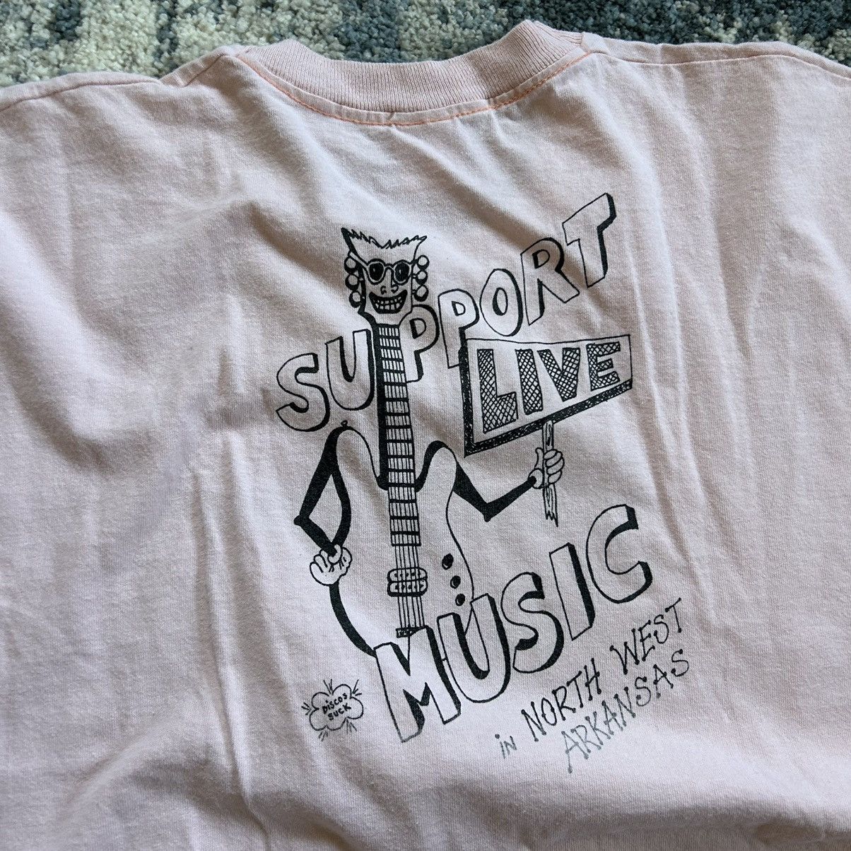 Band Tees × Fruit Of The Loom × Vintage 90s PALE PiNK SiNGLE STiTCH HARDTOPS LiVE MUSiC ARKANSAS TEE Size US XL / EU 56 / 4 - 10 Thumbnail