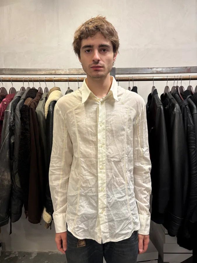 Just Cavalli × Vintage AW2004 Cavalli Cozy White Shirt Size US M / EU 48-50 / 2 - 2 Thumbnail