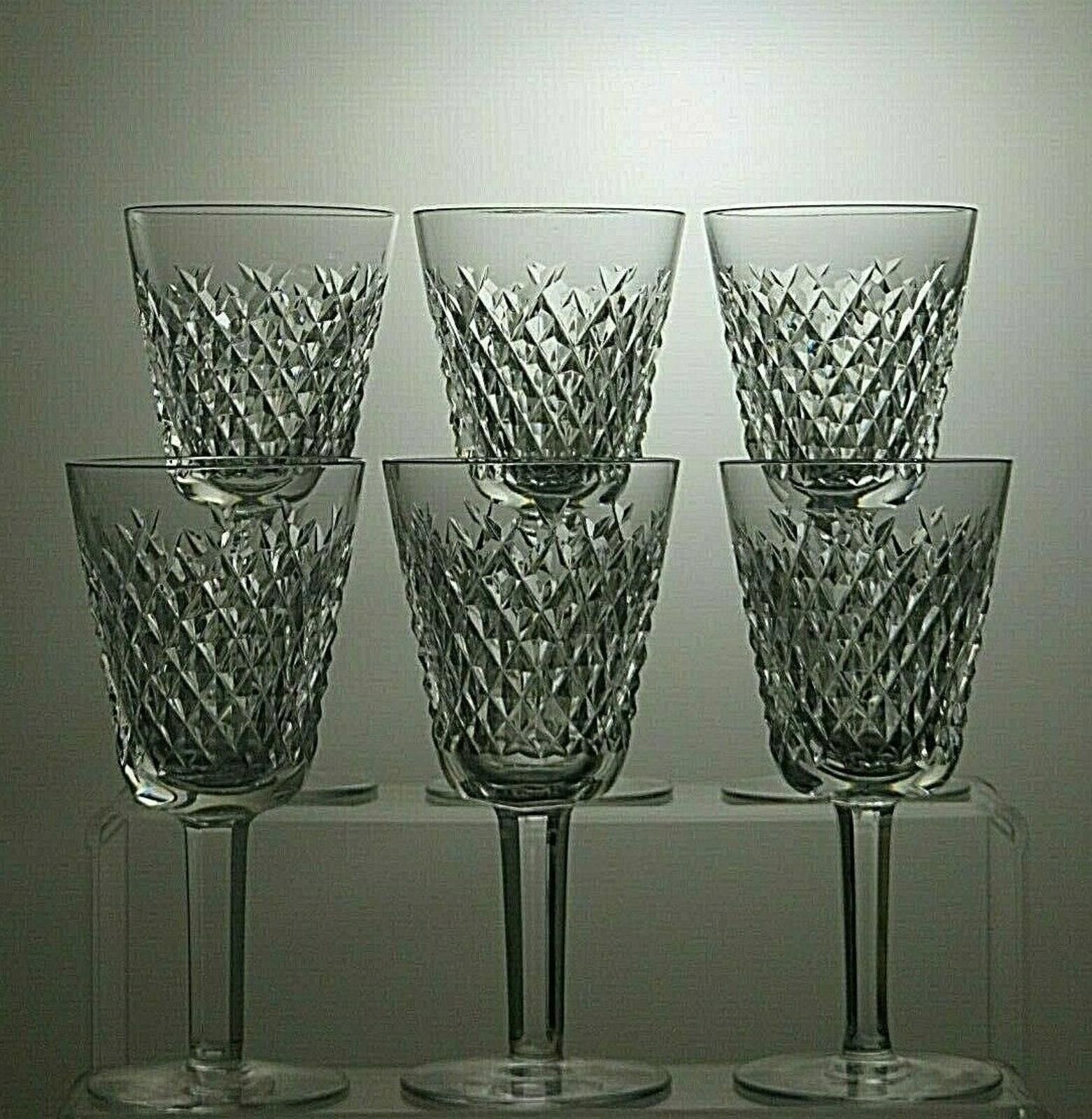 Other Waterford Crystal "Alana" Cut Set Of 6 Wine Glasses 5 5/8" Size ONE SIZE - 2 Thumbnail