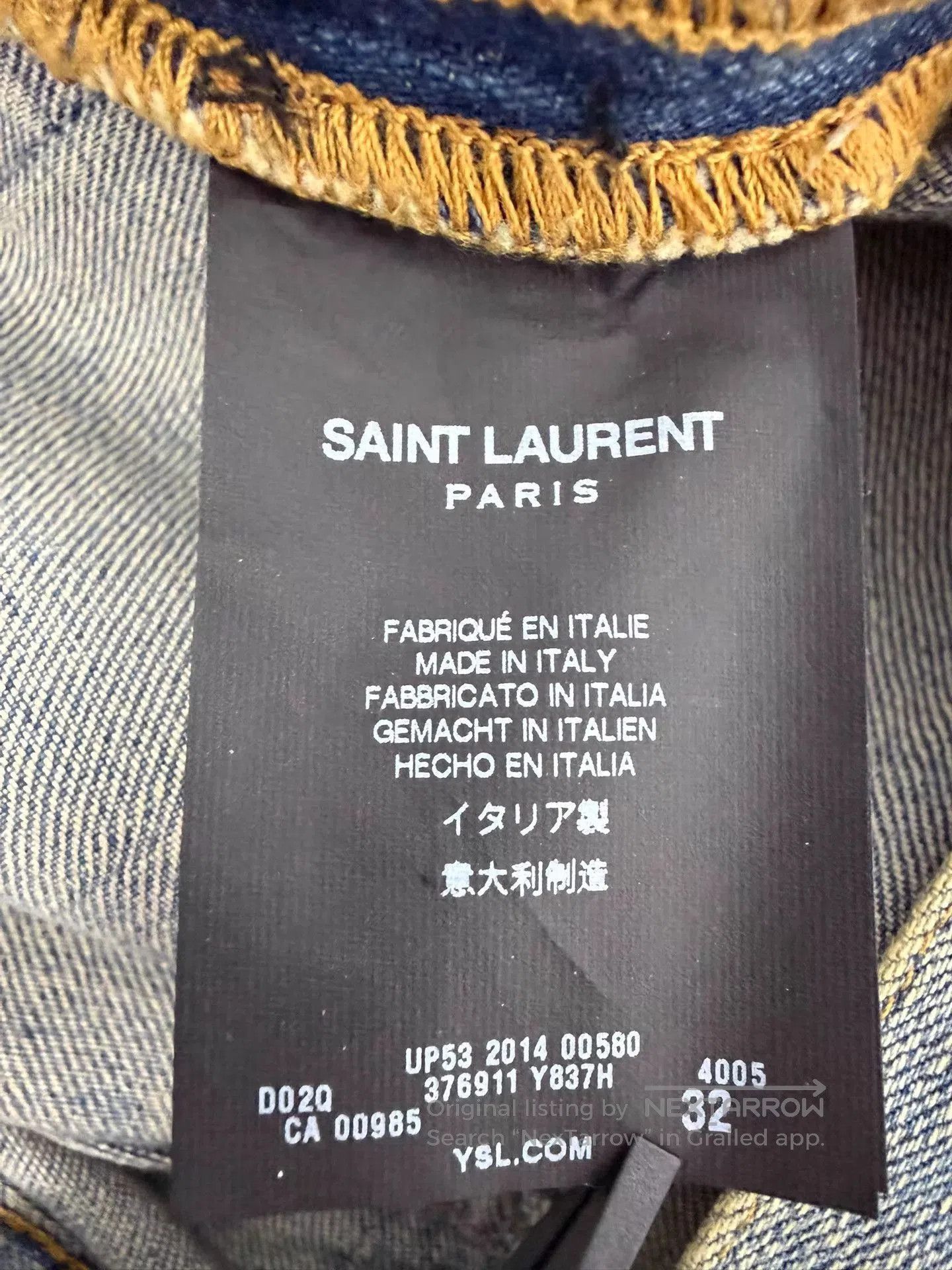 Yves Saint Laurent Blue Distressed Denim Jeans Size 32. Size US 32 / EU 48 - 5 Thumbnail