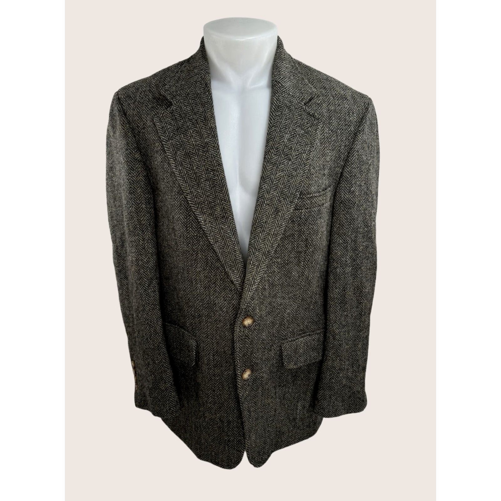 Harris Tweed HARRIS TWEED / LANDS END Blazer Jacket Mens 41 R Wool Gray 41 R, Harris Tweed Blazer, Scotti sh Wool, Mens Blazer Size 42R - 1 Thumbnail