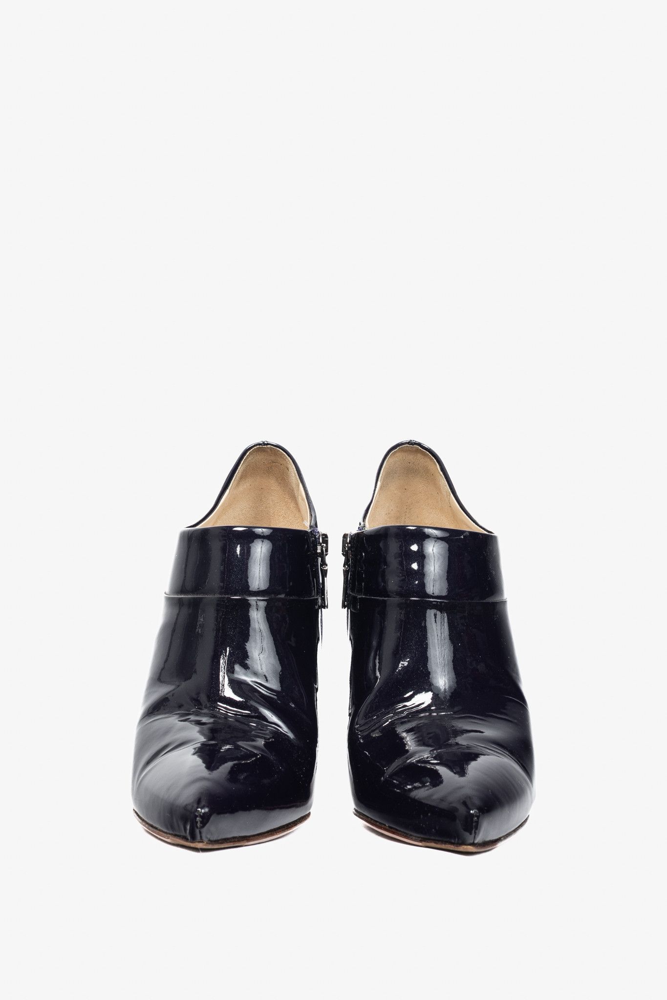 Prada Prada Purple Vernice Leather Pointed-Toe Booties Size US 9.5 / IT 39.5 - 2 Thumbnail
