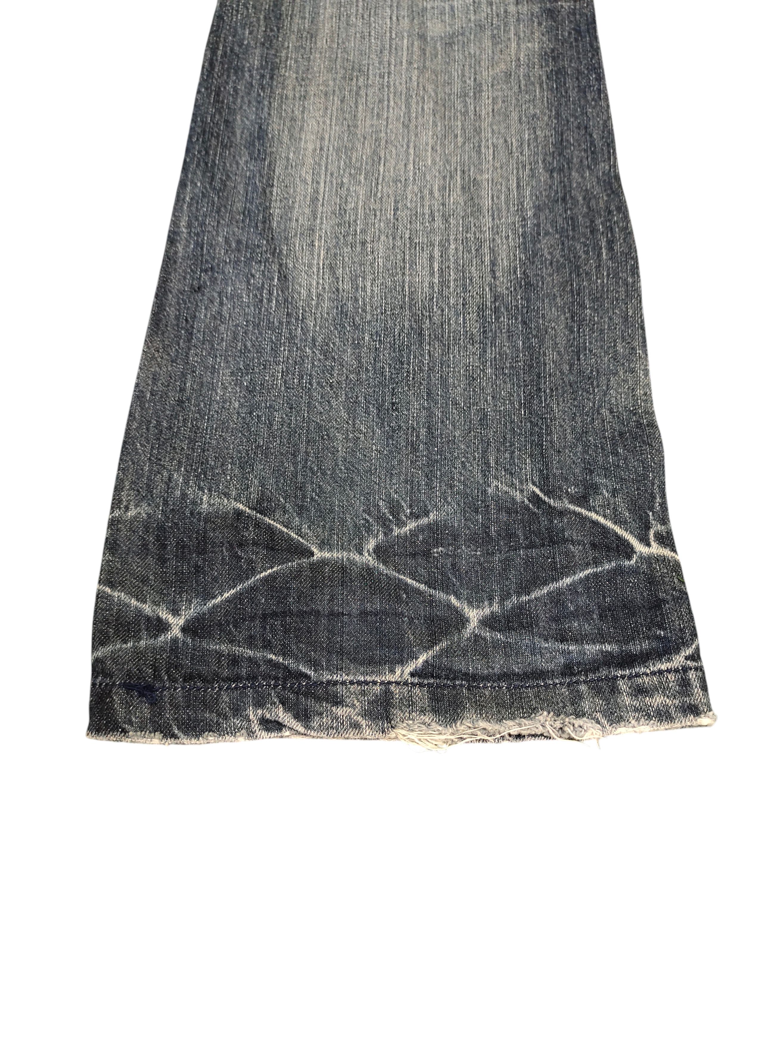 Le Grande Bleu (L.G.B.) Flare Jeans True Brit Embroidered Denim Bootcut Low Rise Size US 30 / EU 46 - 7 Thumbnail