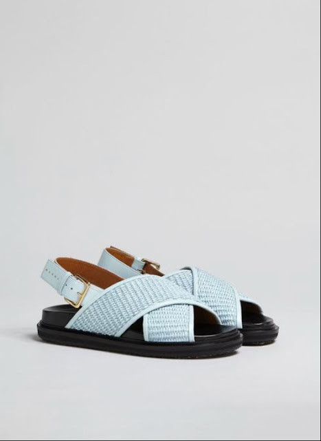 Marni o1w1db11024 Wrap Leather Sndals in Light Blue Size US 8 / IT 38 - 2 Thumbnail