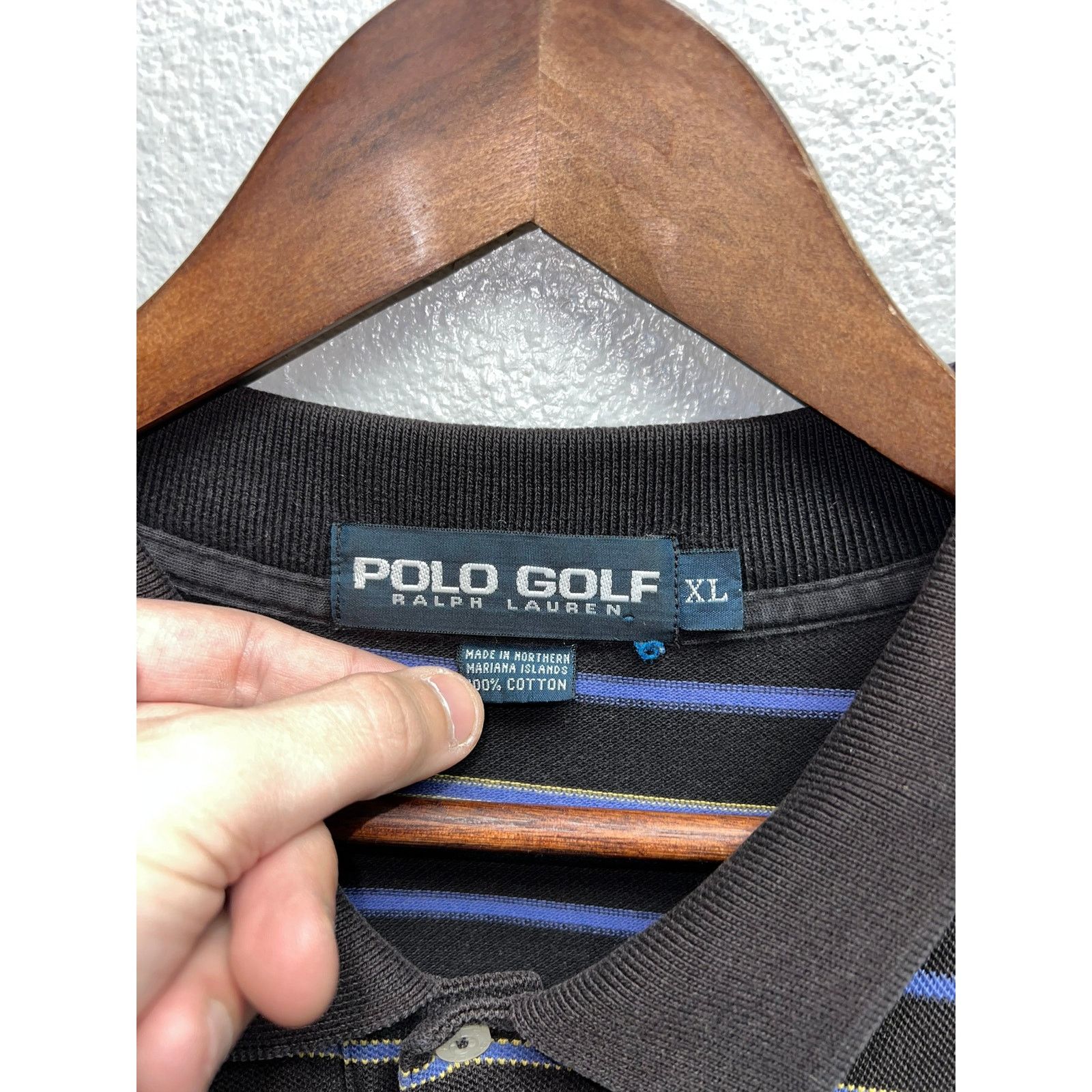 Vintage Ralph Lauren Golf Polo Shirt Black Purple Saddlerock XL Size US XL / EU 56 / 4 - 5 Thumbnail
