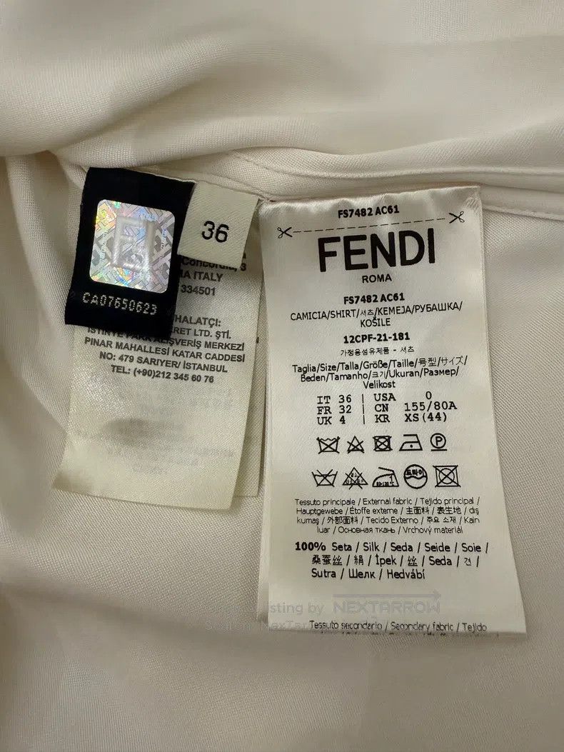 Fendi Fendi Limited Showpiece White Silk Shirt Size XXS / US 00 / IT 34 - 4 Thumbnail