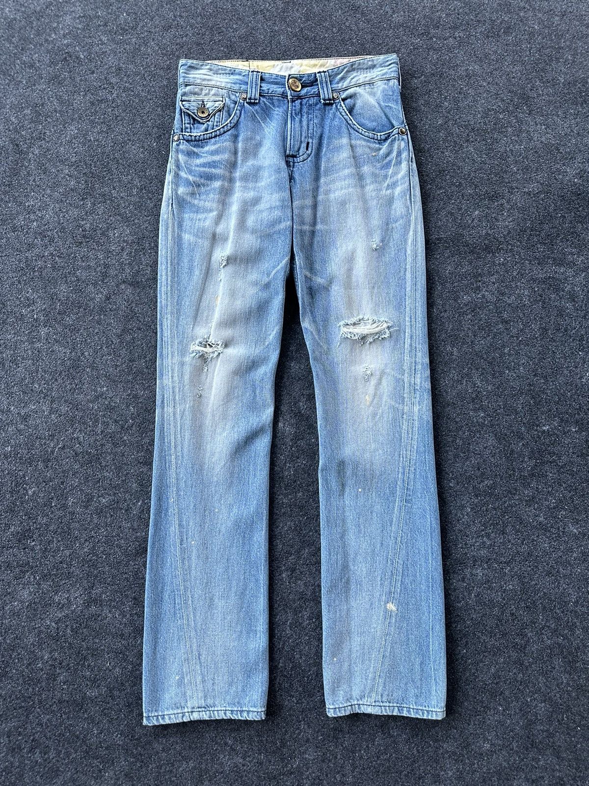 Edwin × If Six Was Nine × Vintage Vintage Edwin Blue Trip Distressed Hawaian Denim D166 Size US 28 / EU 44 - 1 Thumbnail