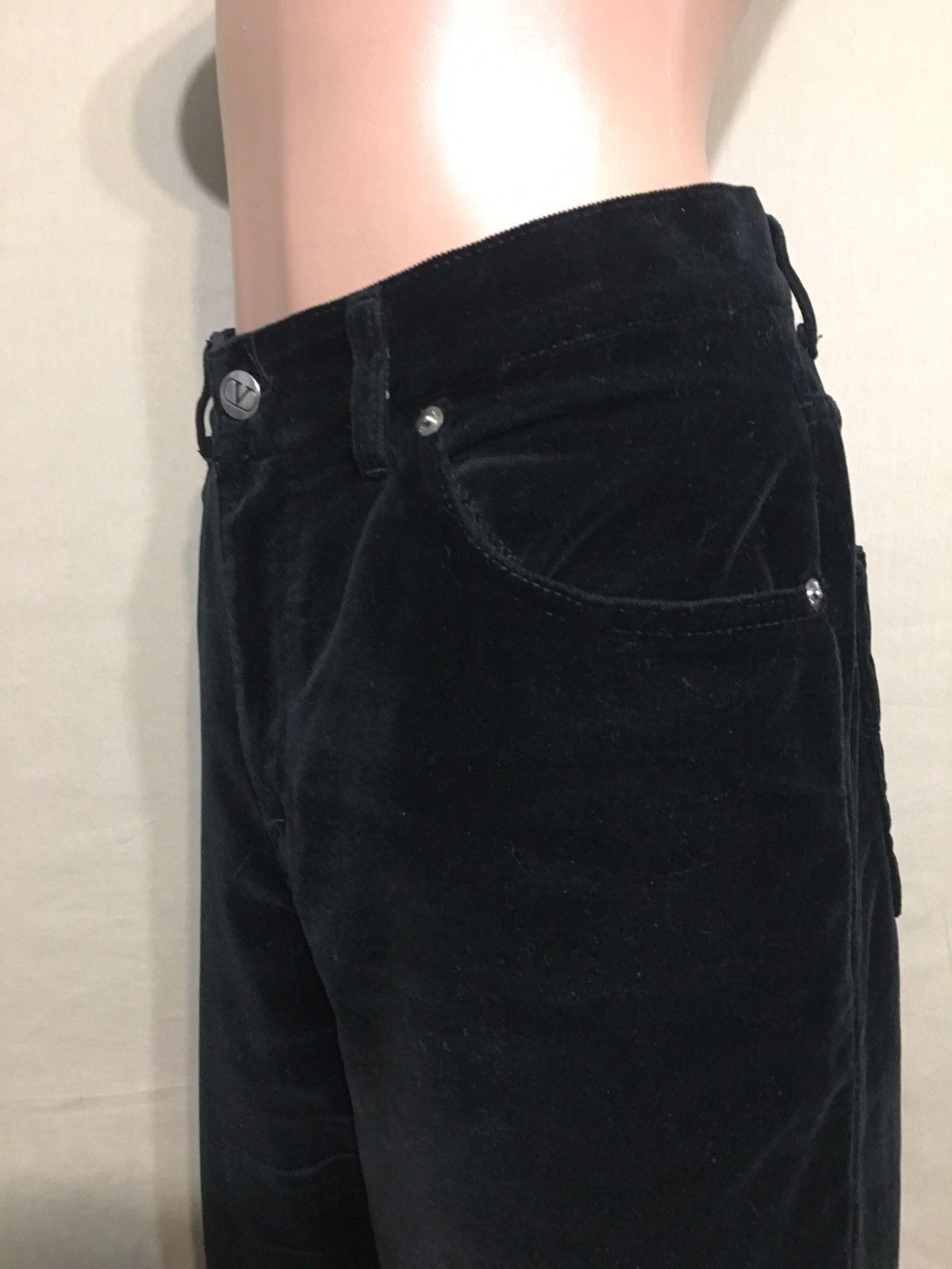 Valentino Valentino Jeans Black Velvet Style Pants Size 34 Size 34" / US 12 / IT 48 - 7 Thumbnail