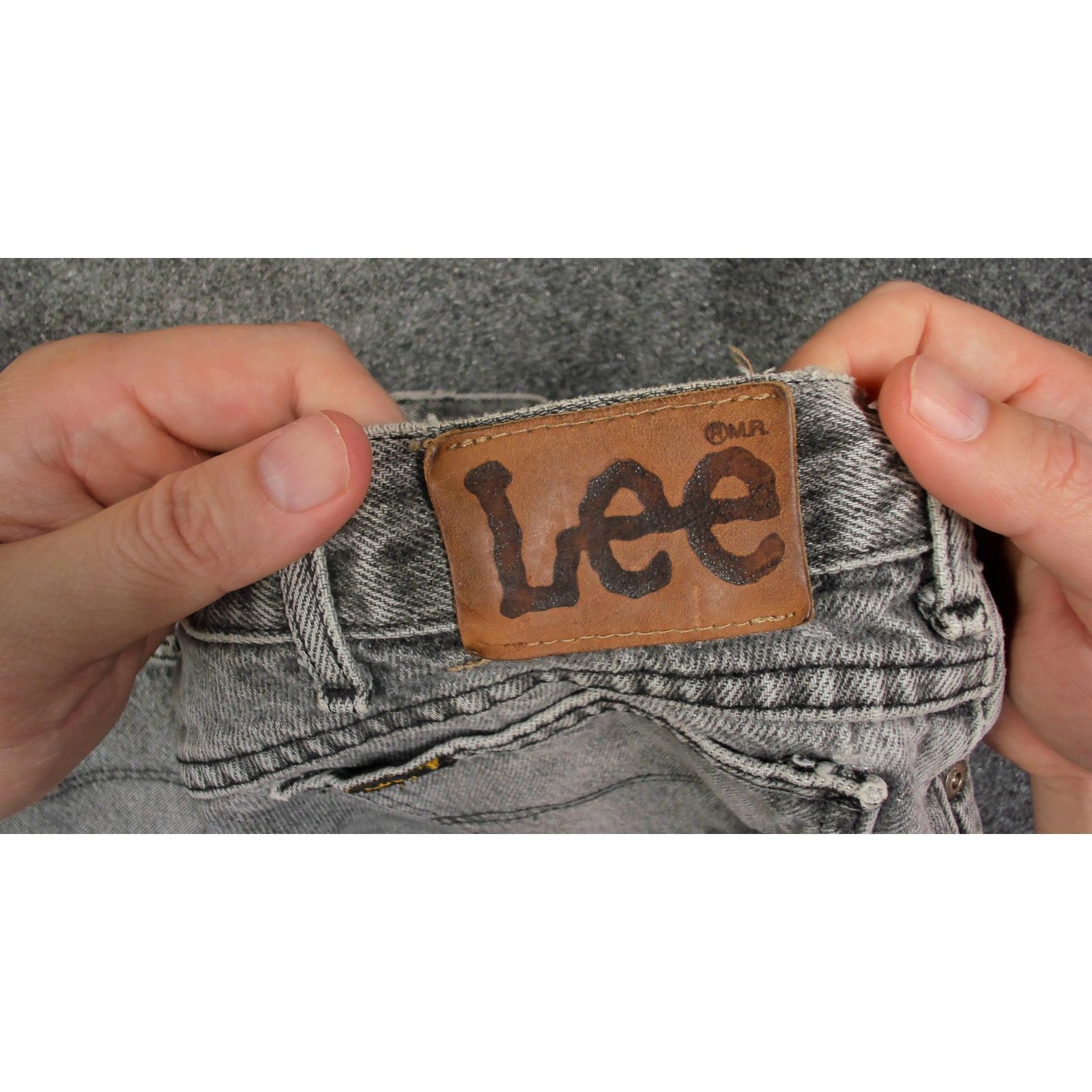 Lee Lee Vintage 80s Made in USA Charcoal Acid Wash Jeans 38x32 Size US 38 / EU 54 - 11 Thumbnail