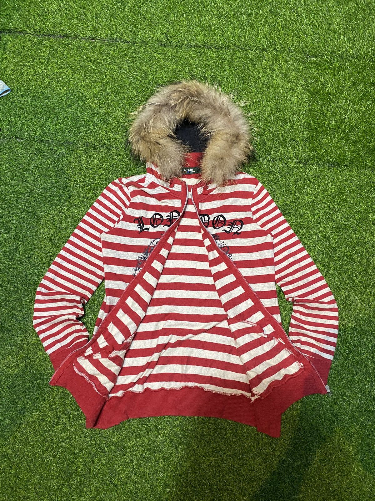 Beauty Beast × If Six Was Nine × Le Grande Bleu (L.G.B.) CRUX FUR HOODIE STRIPE IFSIX LGB STYLE ❤️‍🔥 Size US M / EU 48-50 / 2 - 6 Thumbnail