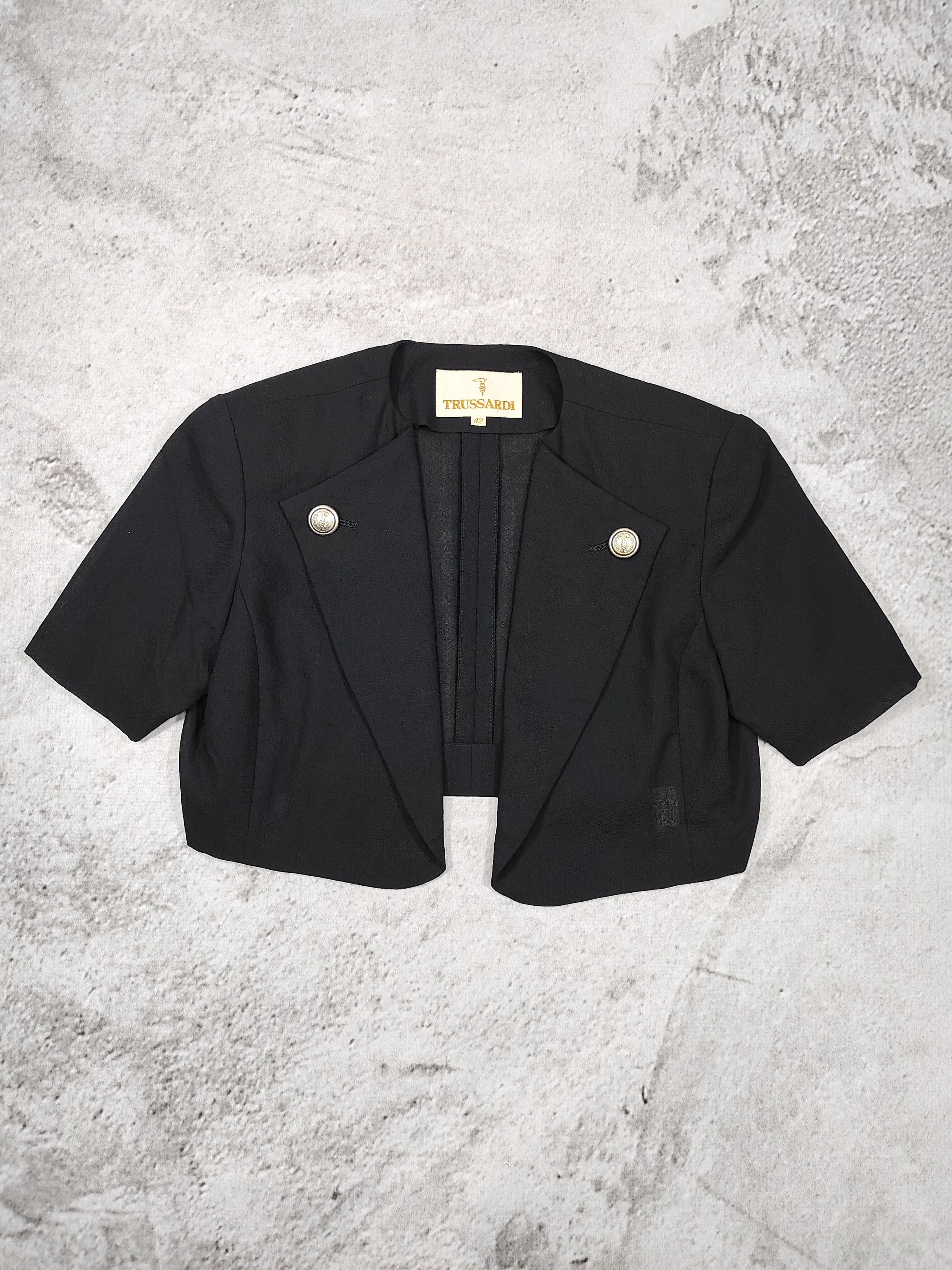 Trussardi 90s Trussardi- Minimalist Tailored Bolero Blazer Jacket Size M / US 6-8 / IT 42-44 - 6 Thumbnail