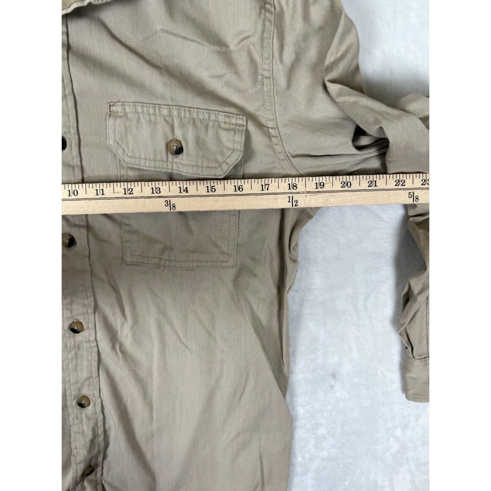 Wrangler Wrangler Shirt Mens Small Beige Twill Long Sleeve Button Front Casual Workwear Size US S / EU 44-46 / 1 - 5 Thumbnail