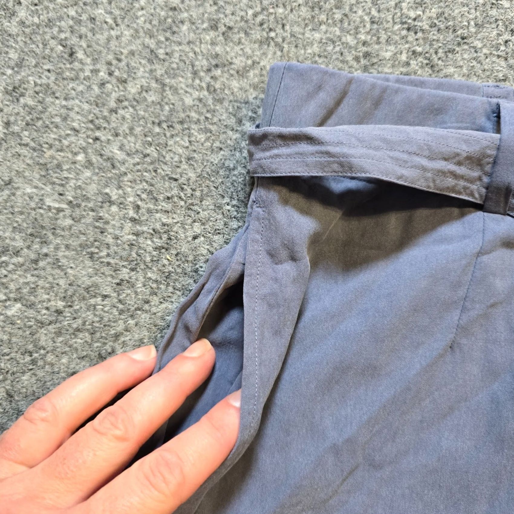 J. Jill J Jill Pants Women Size 6 Blue Silk Wide-Leg Belted Dress Pants Quiet Luxury Capsule Casual Business Travel Regular Women Size 28" / US 6 / IT 42 - 3 Thumbnail