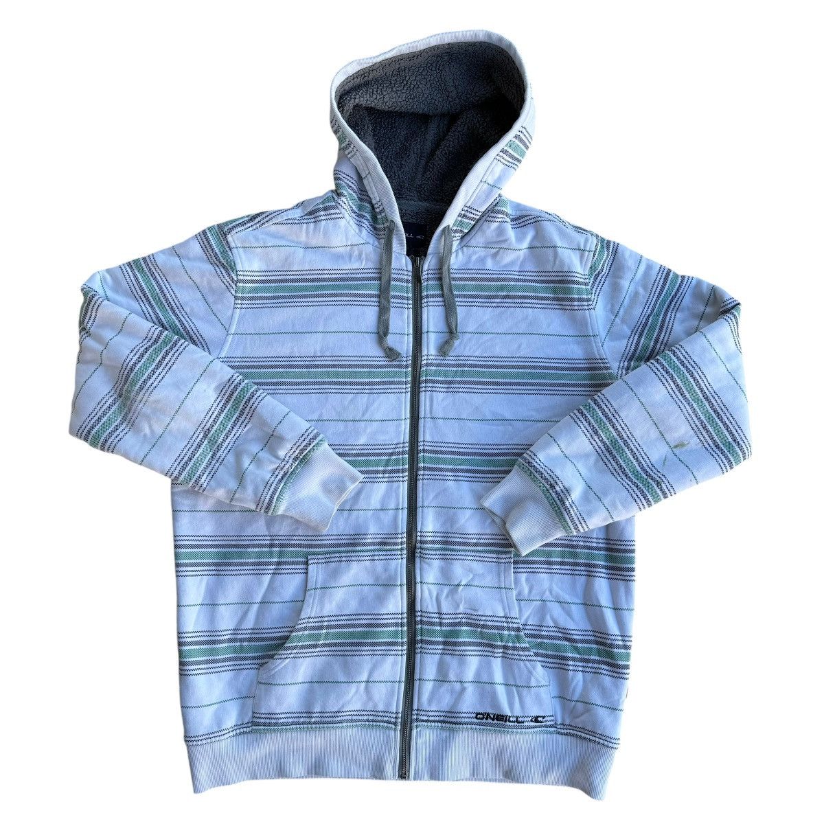 O'Neill × Quiksilver × Vintage Sherpa Lined O’Neill Y2K Heavyweight Zip Up Fleece Hoodie Size US XL / EU 56 / 4 - 4 Thumbnail