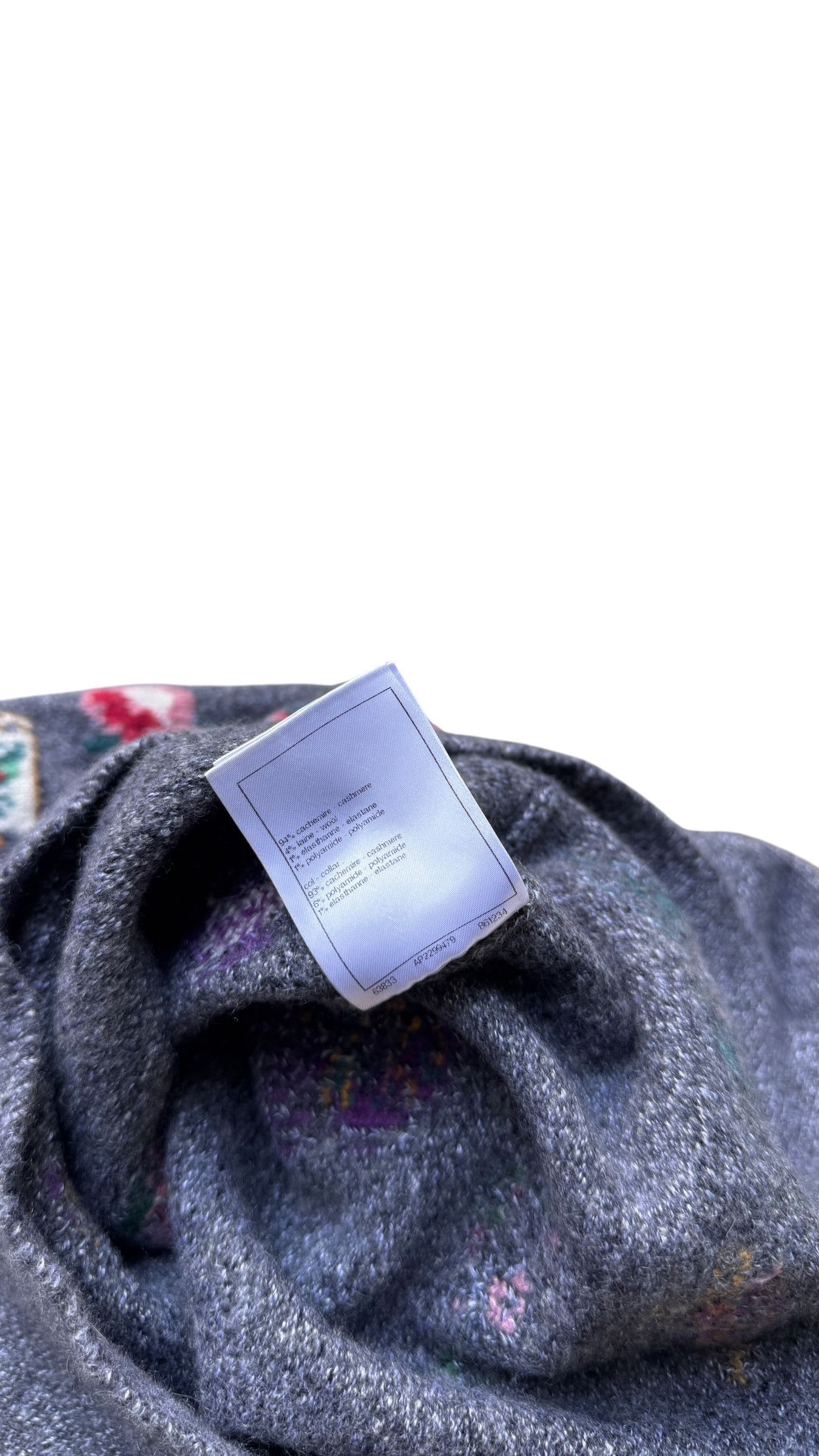 Chanel Chanel Gray Cashmere Sweater with Cute Teapot Design Size M / US 6-8 / IT 42-44 - 11 Thumbnail