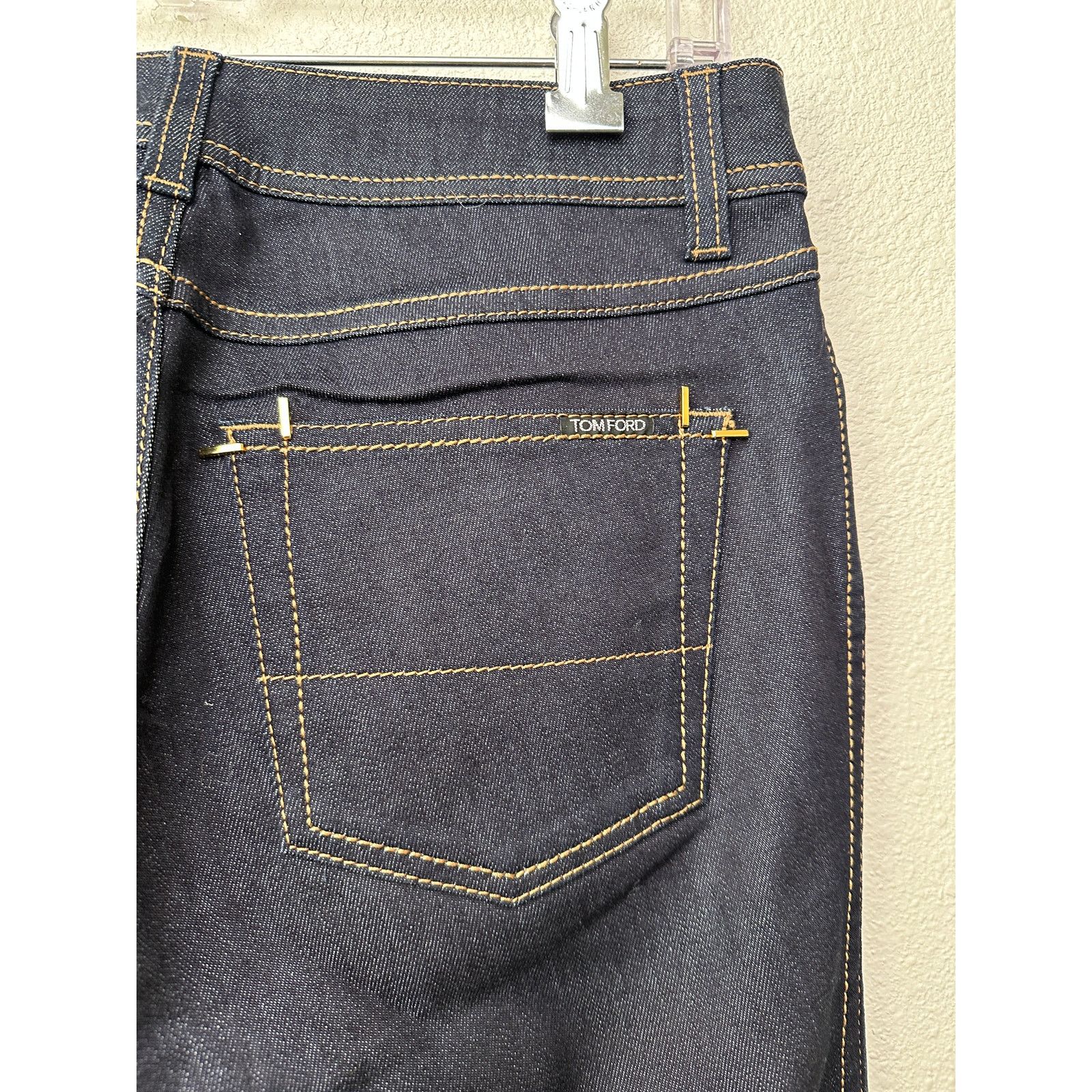 NWT Tom Ford Indigo Skinny Jeans 29 Low Rise Gold Zip Ankles