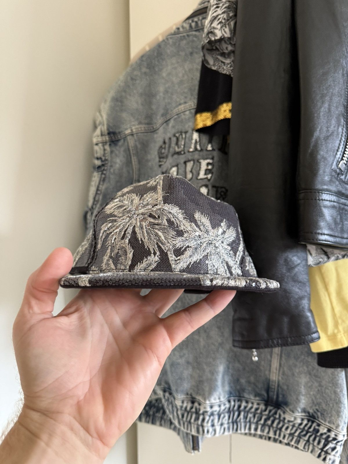Celine Celine Hedi Slimane embroidered sequin palm tree cap trucker Size ONE SIZE - 11 Thumbnail