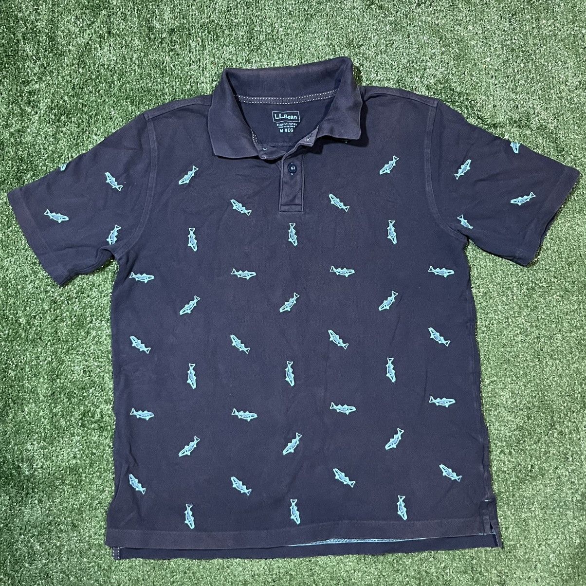 L.L. Bean LL Bean Embroidered Fish Polo Shirt Size US M / EU 48-50 / 2 - 1 Thumbnail
