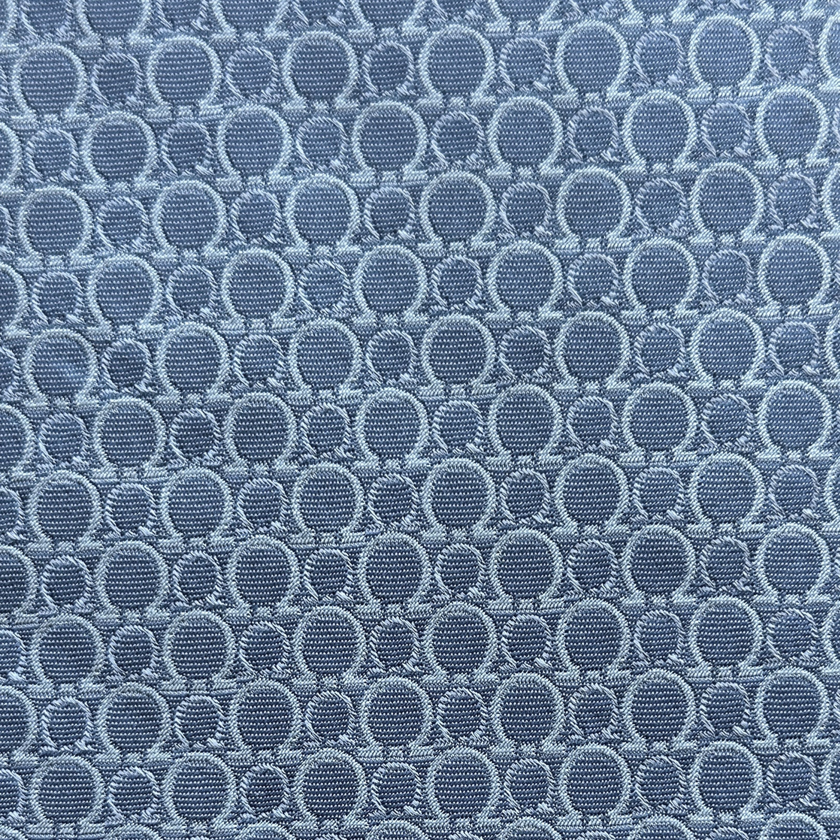 Salvatore Ferragamo Tie Silk Horseshoe Pattern on Light Blue Size ONE SIZE - 5 Thumbnail