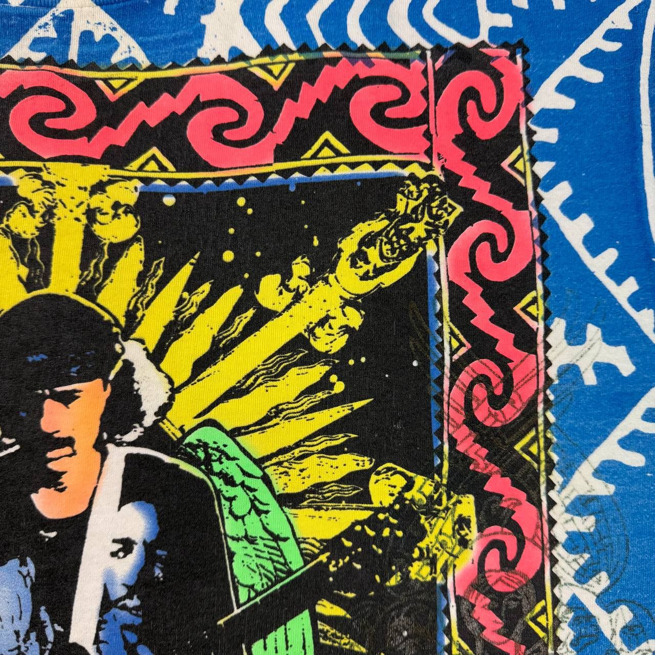 Band Tees 90s Vintage 1994 Carlos Santana Heaven Smiles AOP T-Shirt Size US XL / EU 56 / 4 - 14 Thumbnail