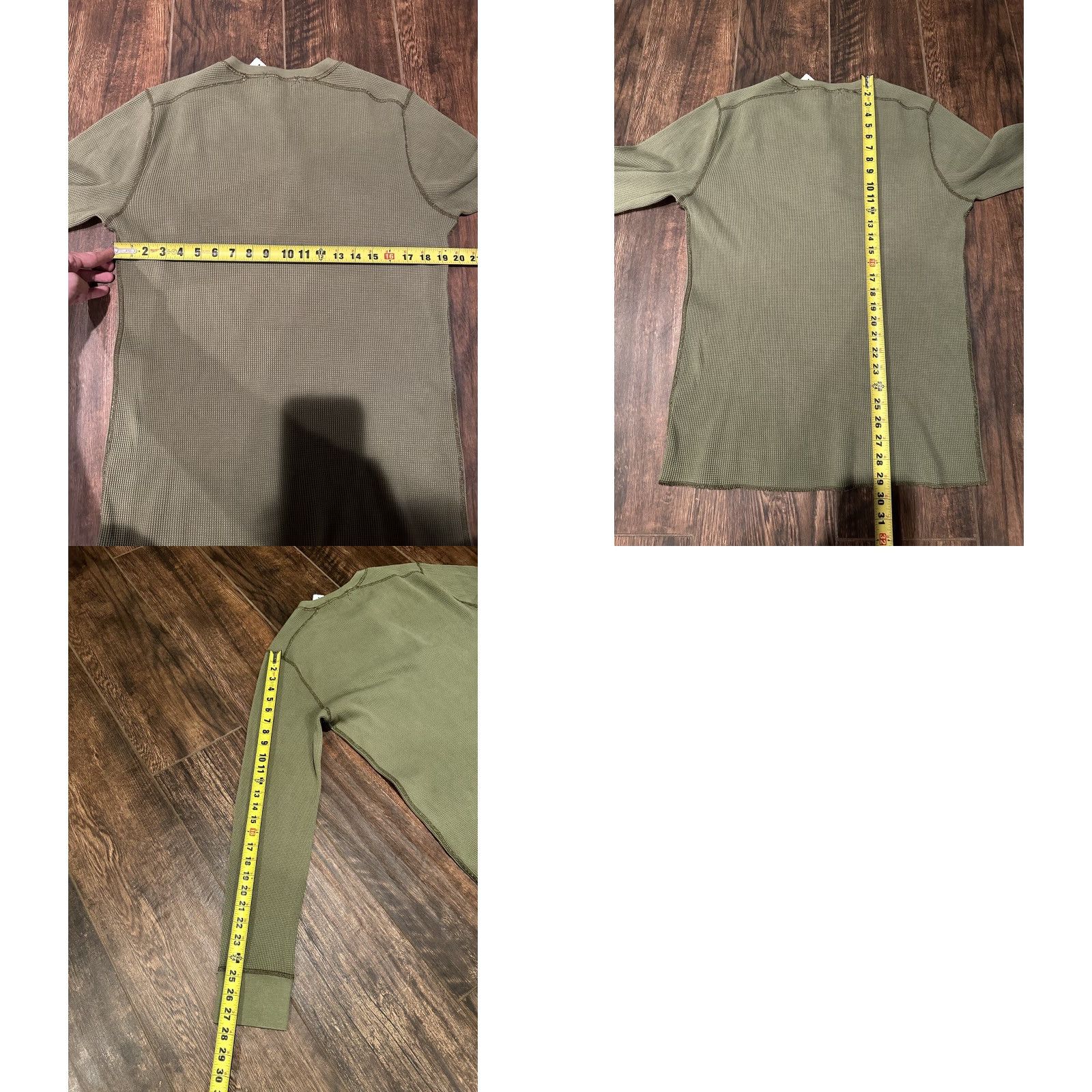 Wallace & Barnes NWT WALLACE & BARNES Mens Large Waffle Thermal Henley Shirt Green AD157 Size US L / EU 52-54 / 3 - 9 Thumbnail