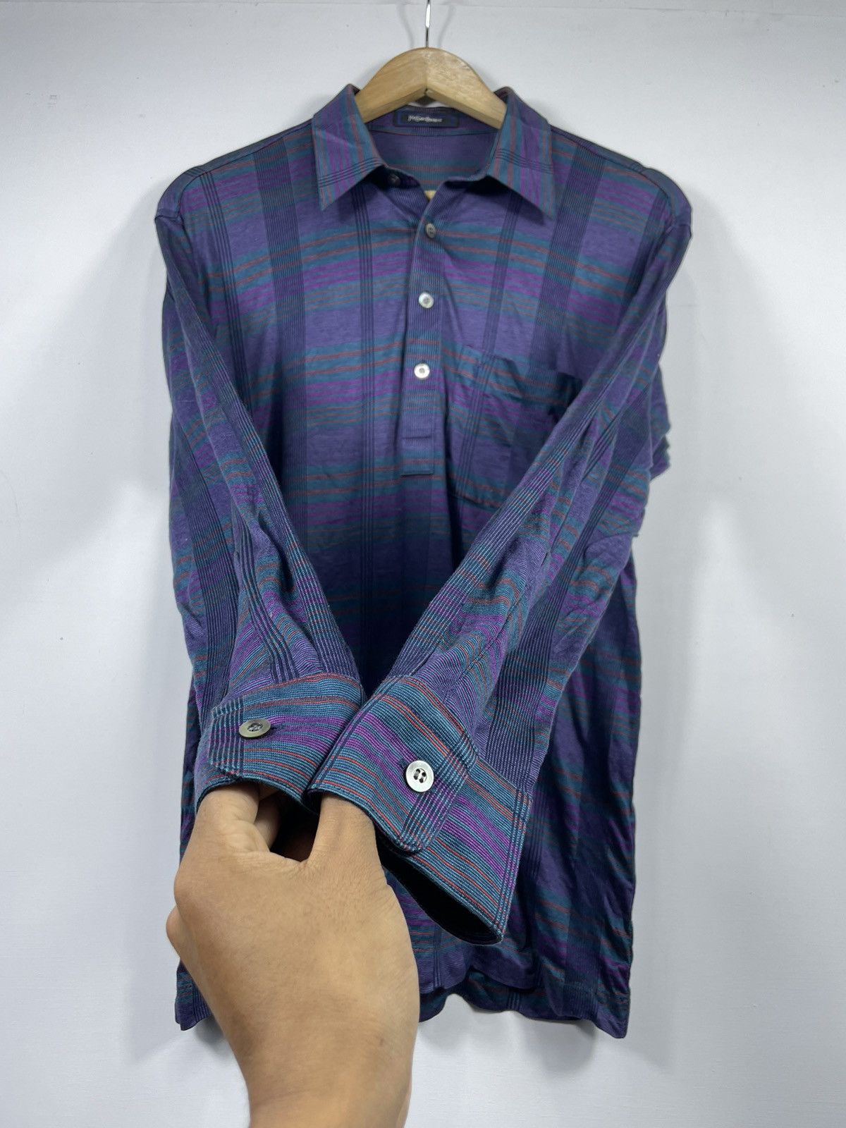 Yves Saint Laurent Vintage 90s YVES SAINT LAURENT Long Sleeve Polo Shirt Size US M / EU 48-50 / 2 - 4 Thumbnail