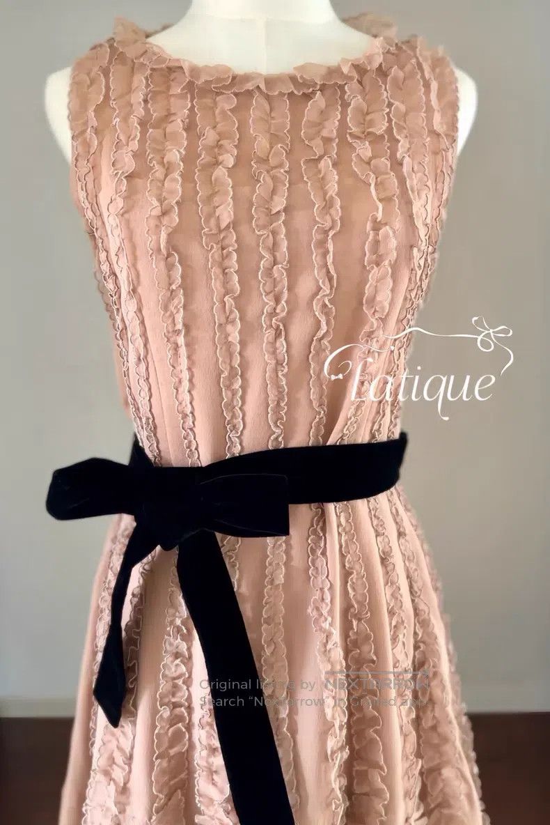 Valentino Valentino Nude pink silk ruffled lace-up sleeveless dress Size M / US 6-8 / IT 42-44 - 5 Thumbnail