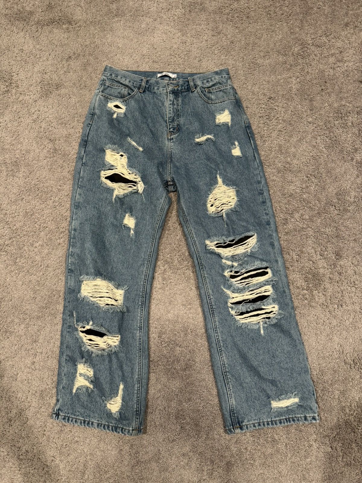 Japanese Brand Destroyed denim jeans Size US 31 - 1 Thumbnail