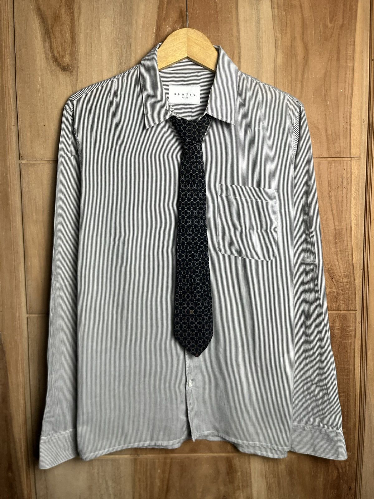 Sandro Sandro Paris Pocket Shirt Striped Size US L / EU 52-54 / 3 - 1 Thumbnail