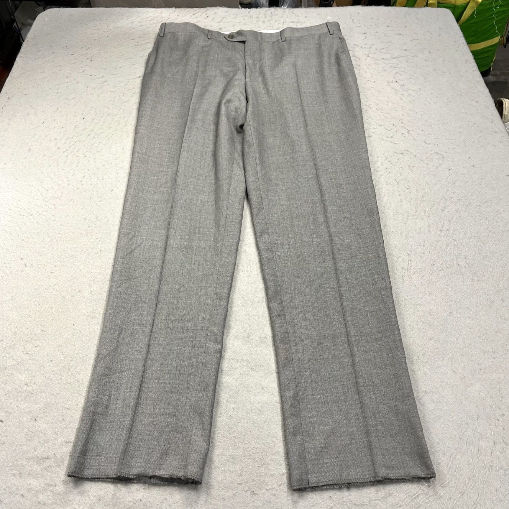 Canali Canali Mens Pants 43x35 Gray Wool Dress Flat Front Straight Leg Trousers Size US 40 / EU 56 - 2 Thumbnail
