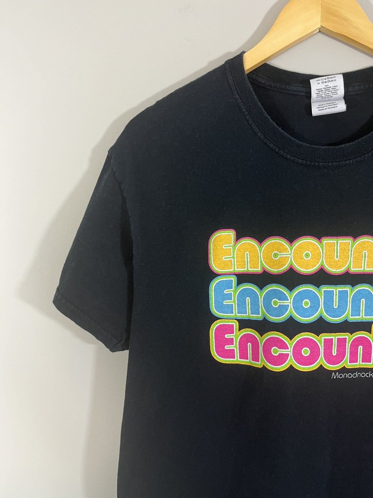 Vintage Encounter Faded Black Religious Tee Size US M / EU 48-50 / 2 - 5 Thumbnail