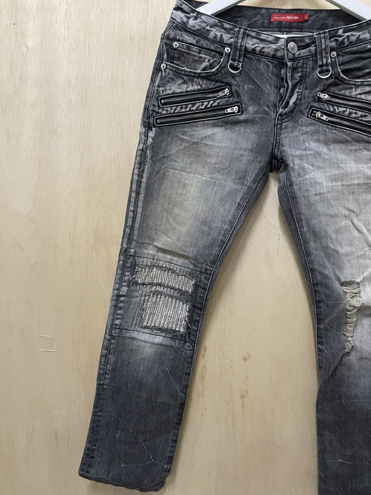 Vintage Placeplan RED LABEL Distressed Jeans Size US 32 / EU 48 - 2 Thumbnail