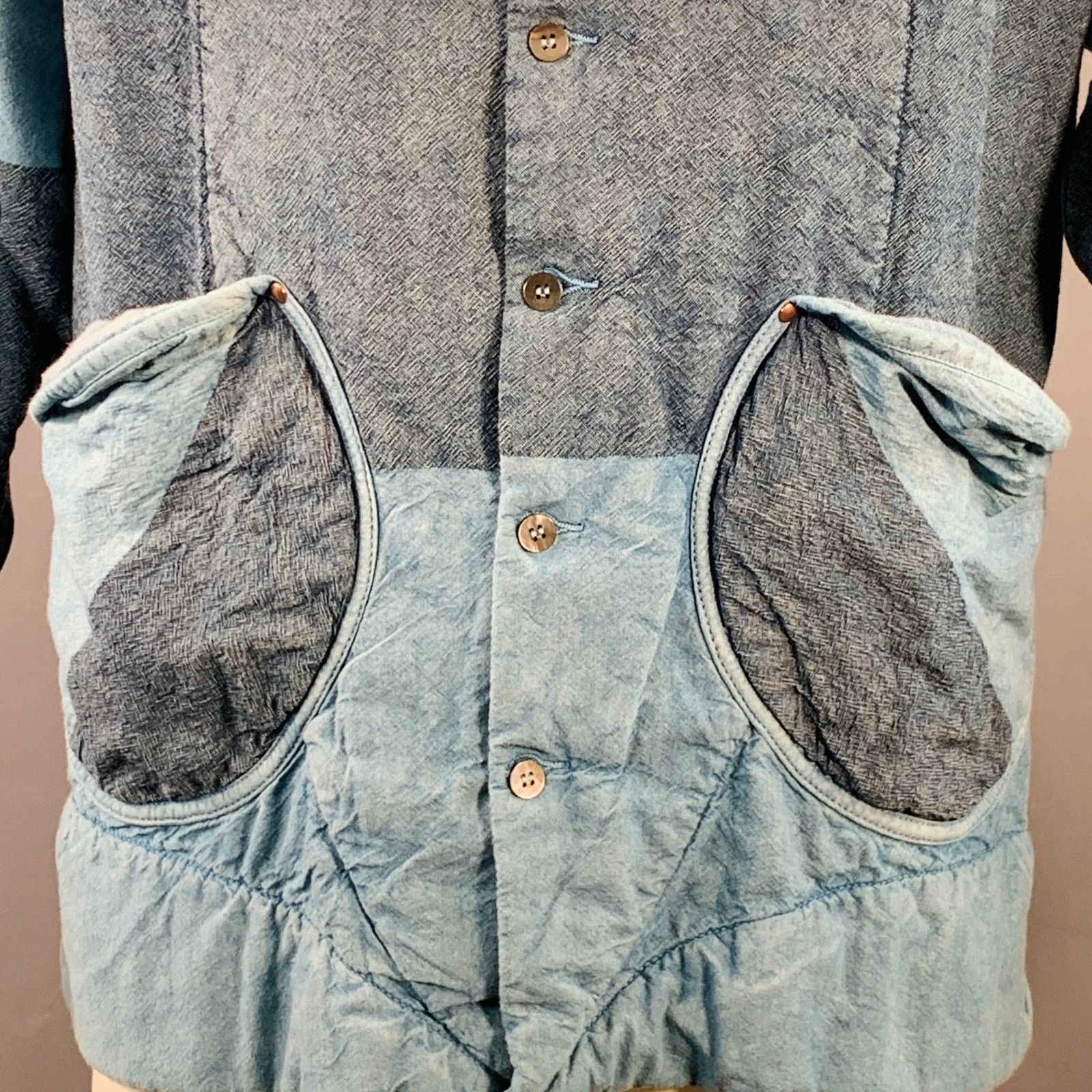 Tender Co. TENDER Size XXL Blue Indigo Patchwork Cotton Wool Jacket Size US XXL / EU 58 / 5 - 2 Thumbnail