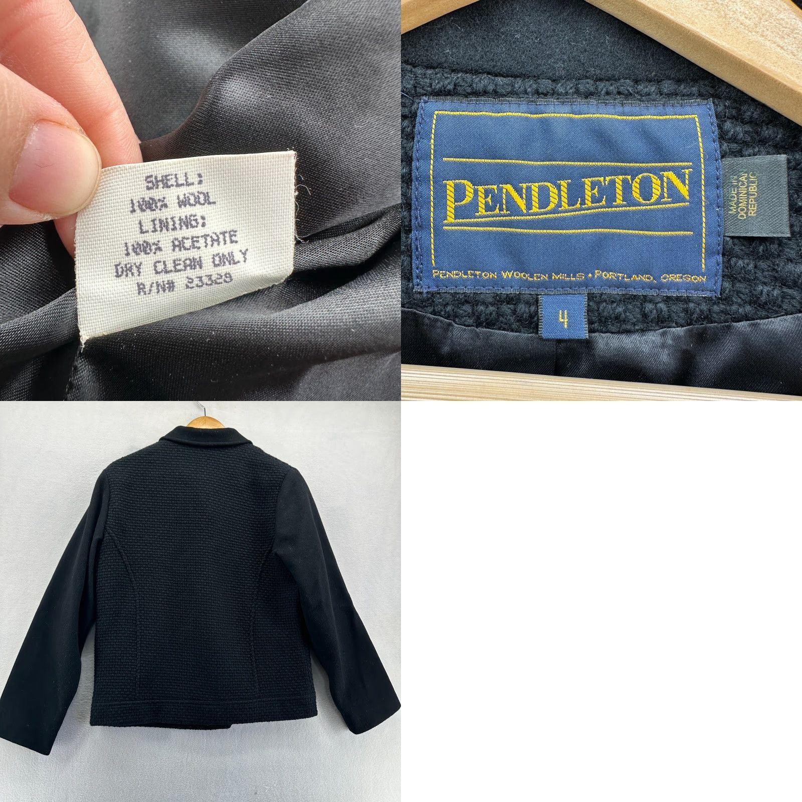 Pendleton VINTAGE Pendleton Womens Jacket Wool Black Short Lined Button Front Size 4 Regular Womens 90s Classic City Outdoor Pockets Size 27" / US 4 / IT 40 - 8 Thumbnail