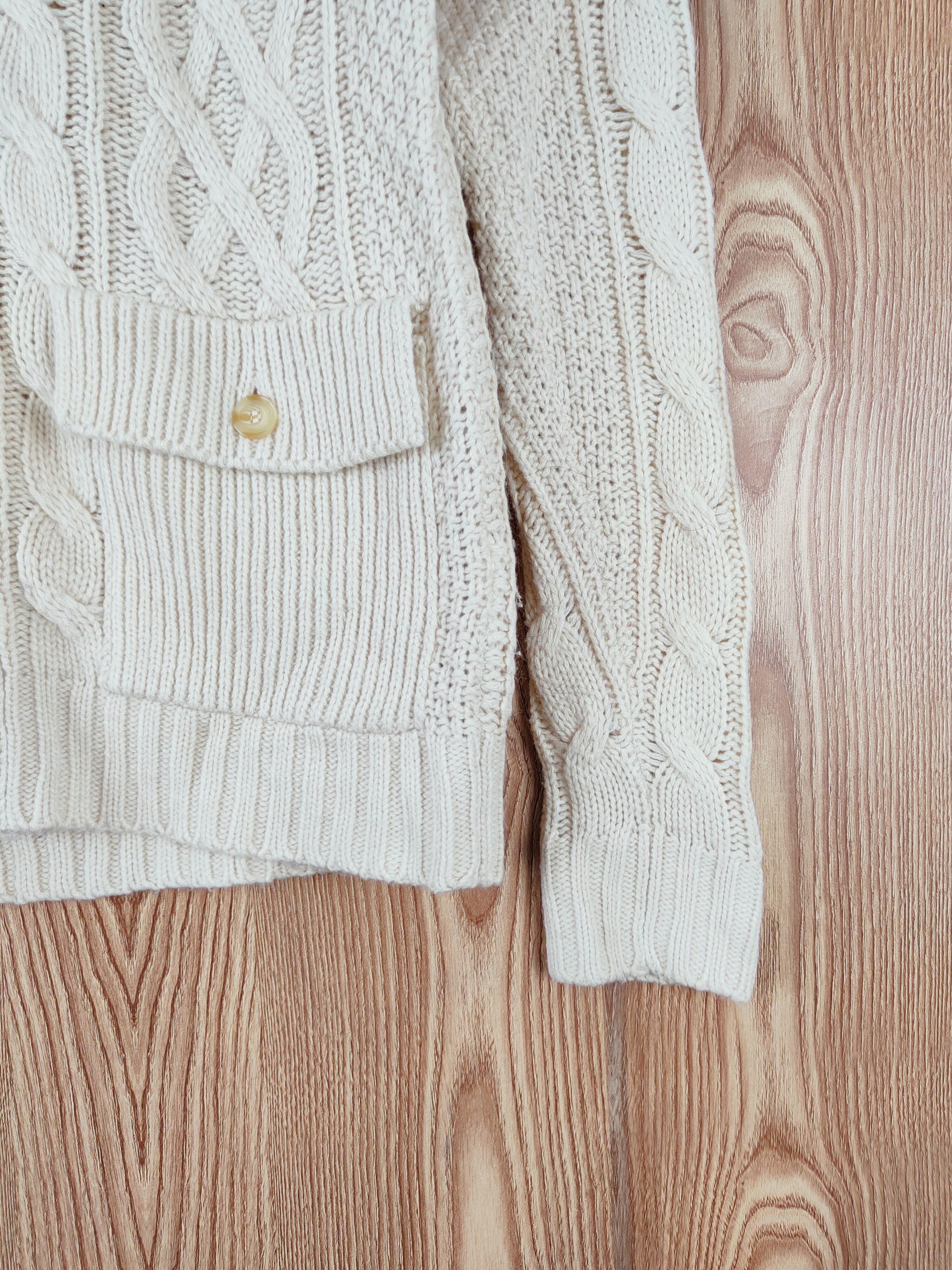 Aran Isles Knitwear × GU × Japanese Brand GU japan Beige cable Knitwear Cardigan #W483 Size US M / EU 48-50 / 2 - 6 Thumbnail