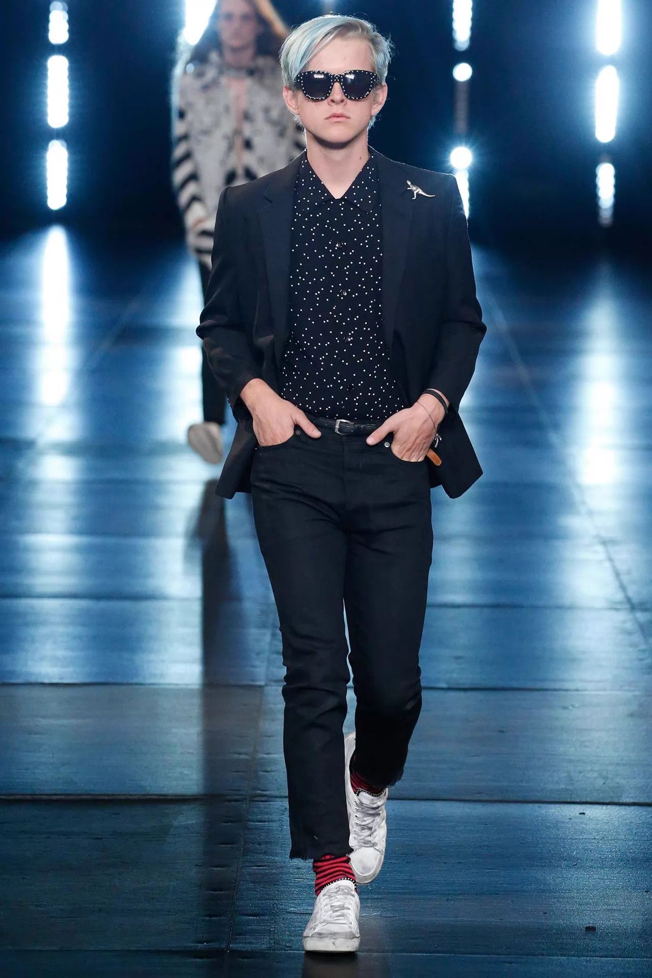 Saint Laurent Paris SLP16SS Black & Brown Vintage Silver Buckle Belt 85cm Size ONE SIZE - 7 Thumbnail