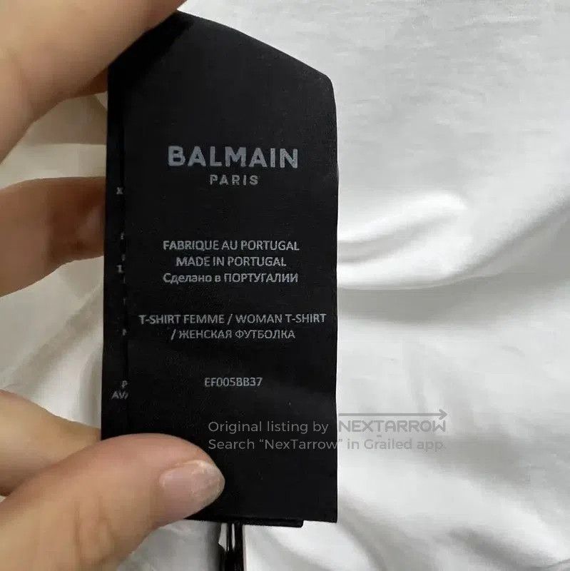 Balmain Balmain White Cotton Logo Short Sleeve T-shirt . Size XS / US 0-2 / IT 36-38 - 4 Thumbnail