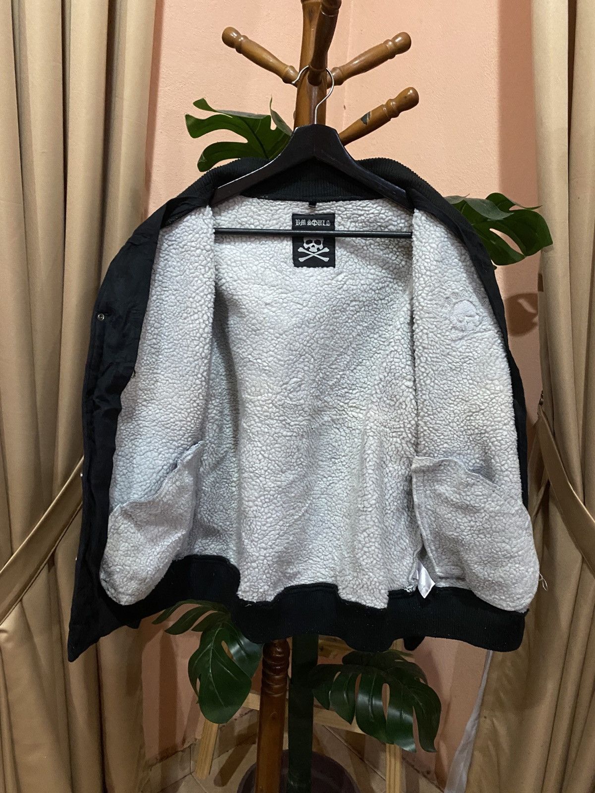 Japanese Brand BM SOULS Black Varsity Skull Jacket Sherpa Streetwear Punk Size US L / EU 52-54 / 3 - 7 Thumbnail