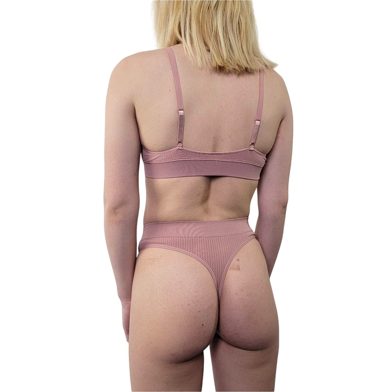 Designer Dusty Pink Plain Lingerie Set - S Size ONE SIZE - 3 Thumbnail