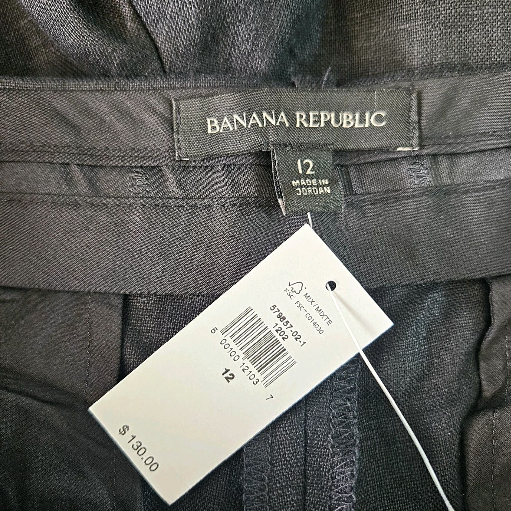 Banana Republic Banana Republic Palm a Straight Leg Linen Pants Sz 12 Black High Rise Women’s Pants Size 34" / US 12 / IT 48 - 7 Thumbnail