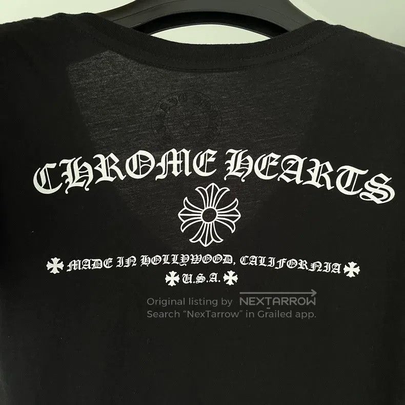 Chrome Hearts CHROME HEARTS Size M Black Sanskrit cross V-neck short slee Size US M / EU 48-50 / 2 - 3 Thumbnail