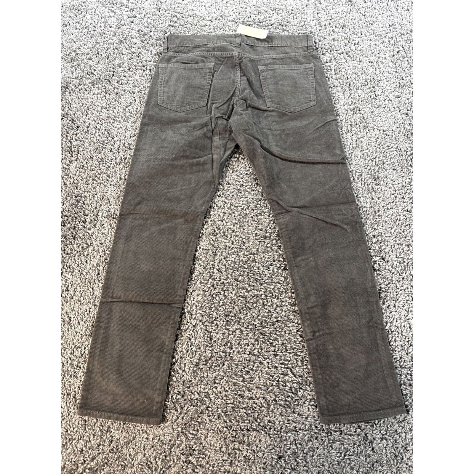 J.Crew J.CREW 484 Slim-fit Pants Mens 30x30 Gray Corduroy Straight Leg Chino Flat Front Stretch 5-Pocket Size US 30 / EU 46 - 6 Thumbnail
