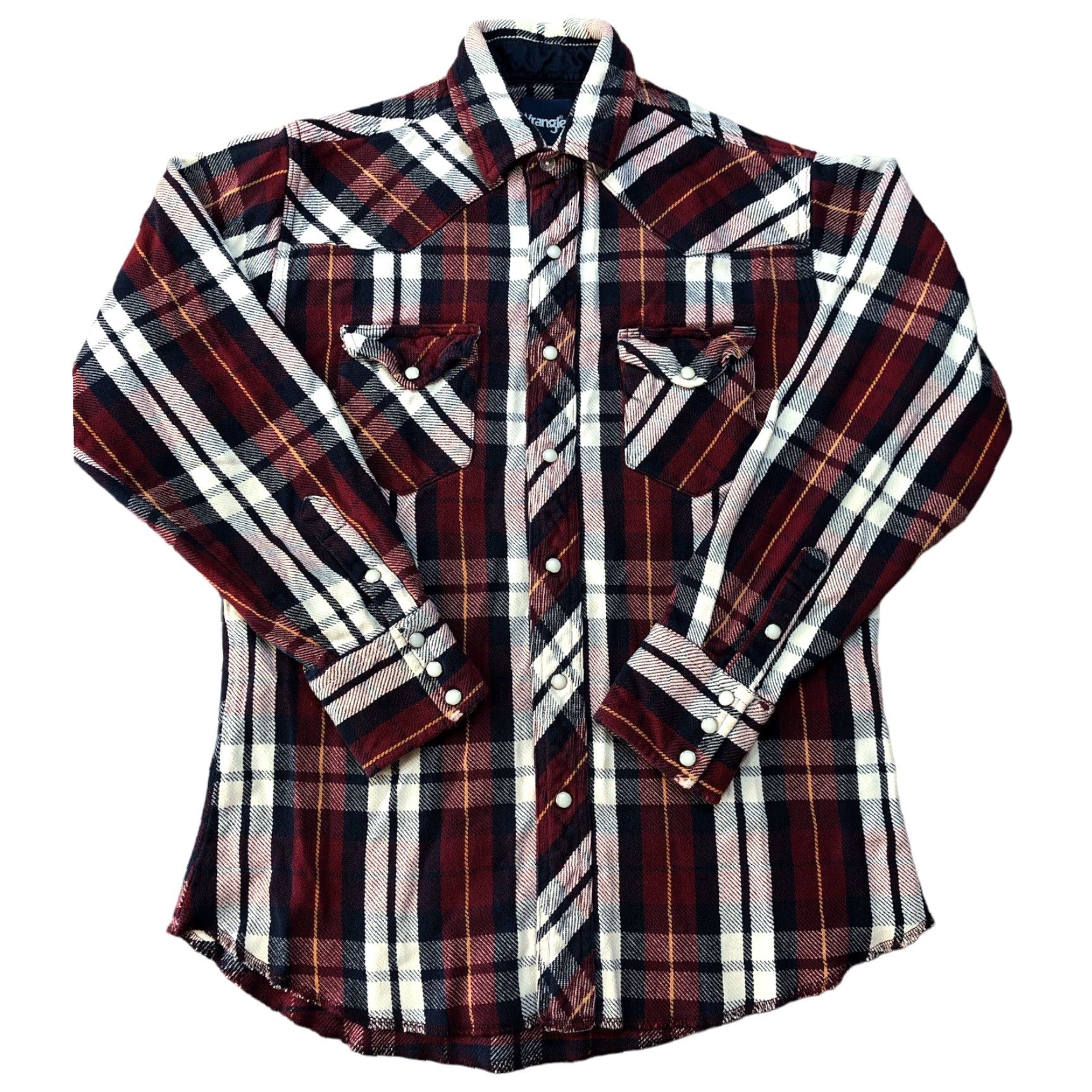 Wrangler VINTAGE Wrangler Western Shirt Mens M Red Plaid Cotton Flannel Pearl Snap Casual Workwear 80s 90s Cowboy Hipster Western Mens Medium Red Plaid Shirt Size US M / EU 48-50 / 2 - 2 Thumbnail